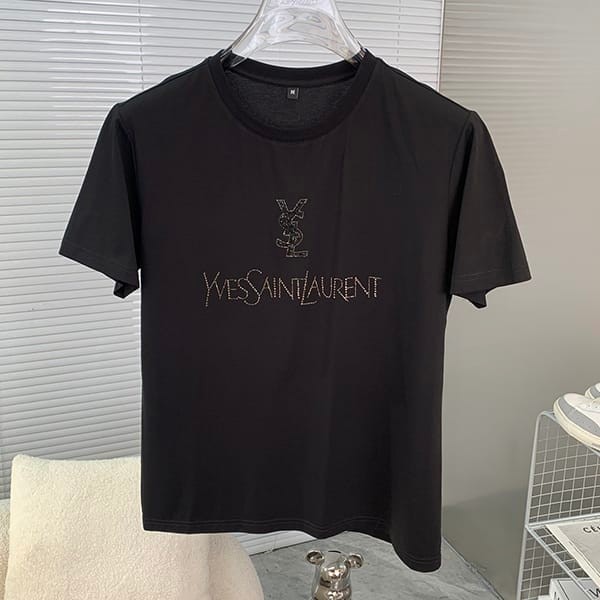 送料込サンローラン シグネチャーロゴ Ｔシャツ フェイク 2色 Sax36233